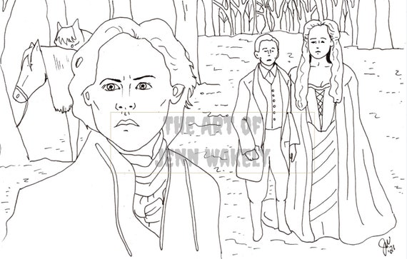 Sleepy hollow coloring page fan art digital download