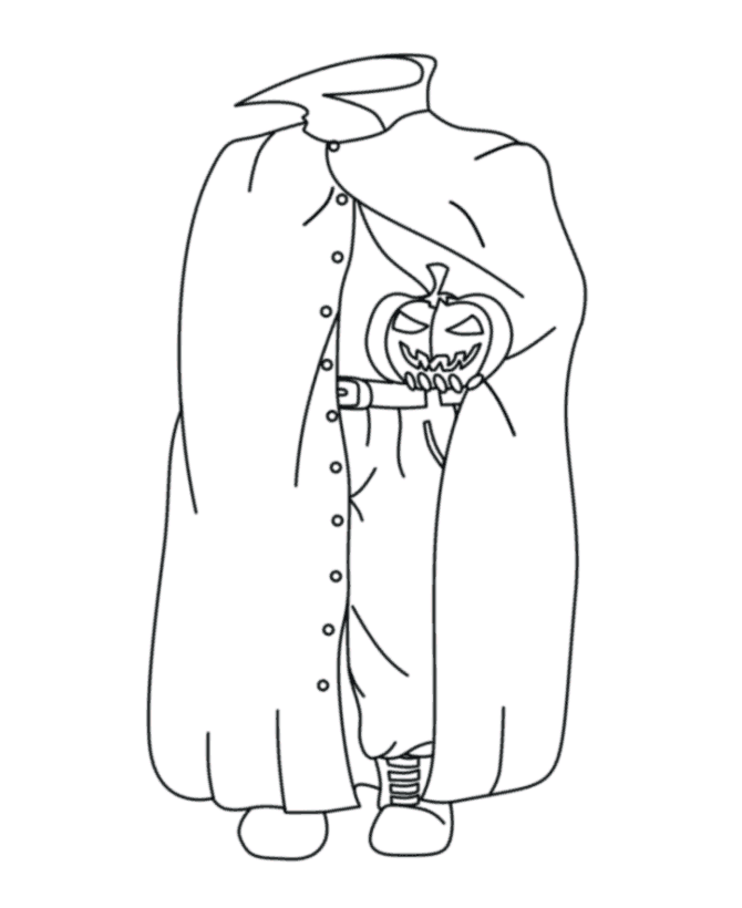 Halloween costume coloring page