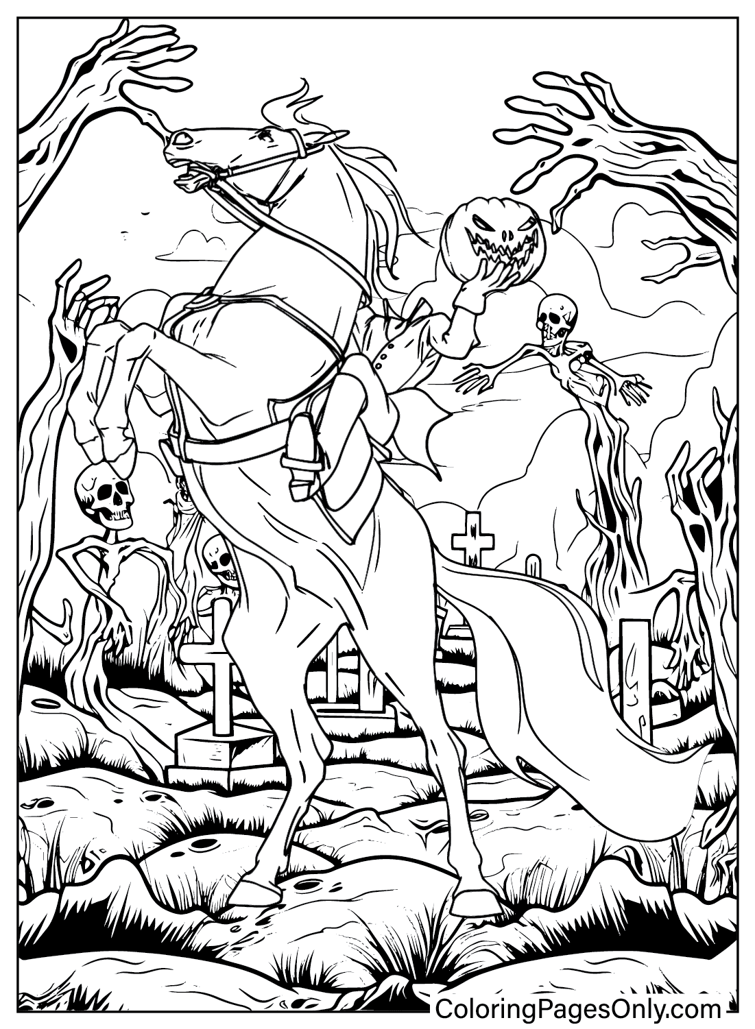 Headless horseman coloring pages