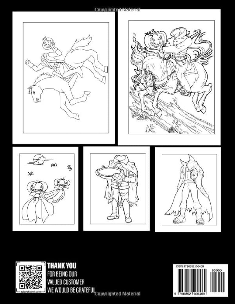 Headless horseman coloring book sleepy hollow coloring pages for lovers who are fans of horror to have fun and get creative perfect halloween present shepherd alessandro books