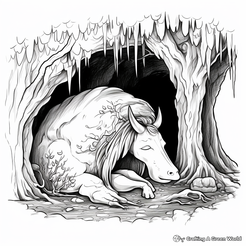 Sleeping unicorn coloring pages