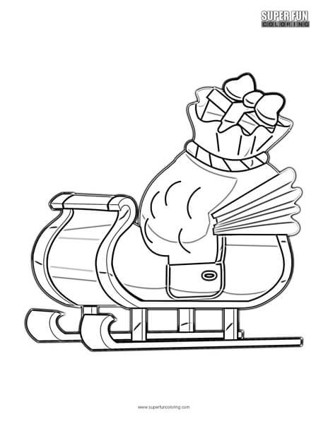 Santas sleigh coloring page