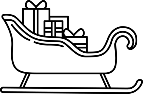 Santa sleigh coloring page free printable coloring pages