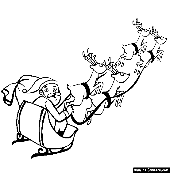 Santas sleigh christas coloring pages