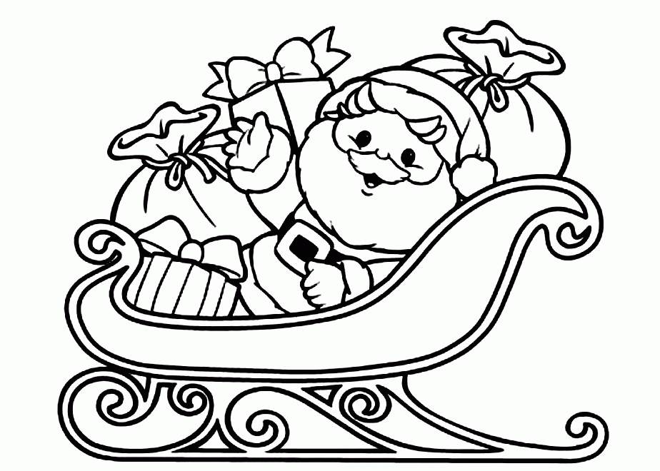 Santa sleigh coloring pages printable for free download