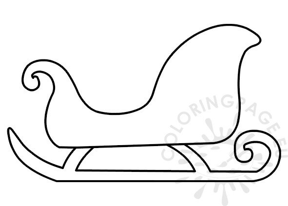 Sleigh template coloring page