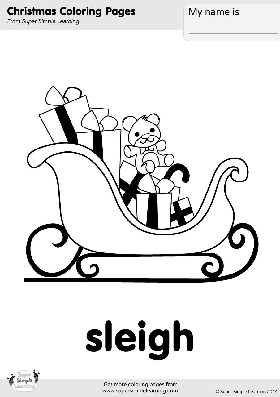 Sleigh coloring page