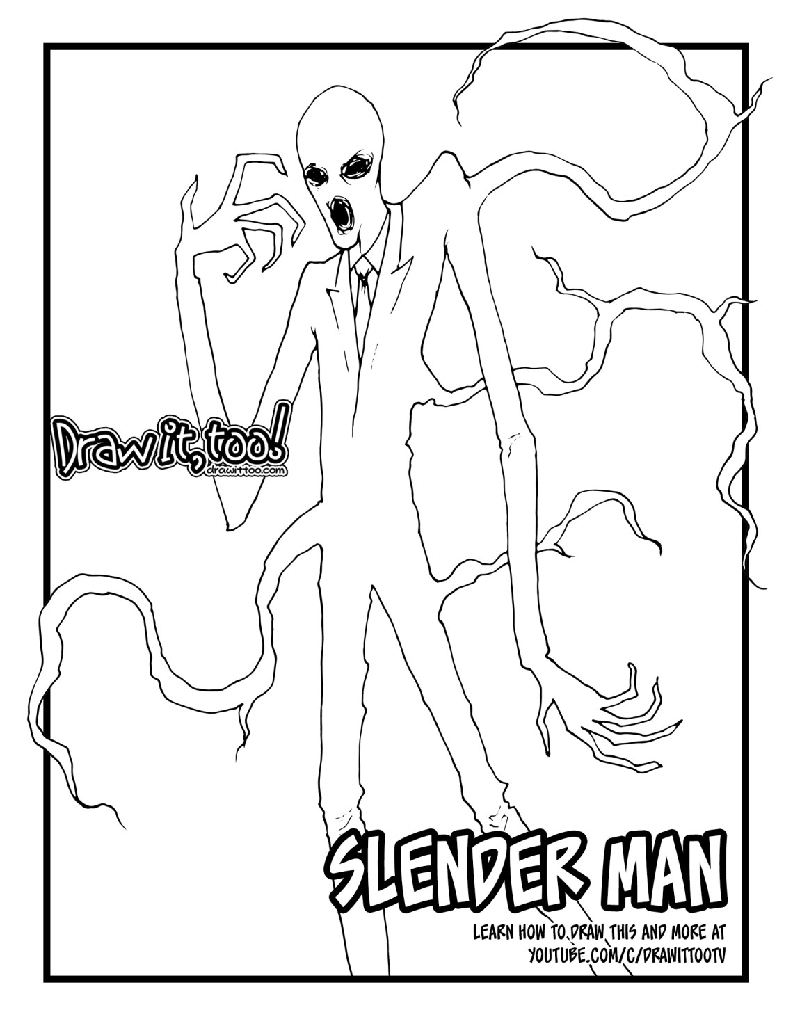 How to draw the slender man drawing tutorial