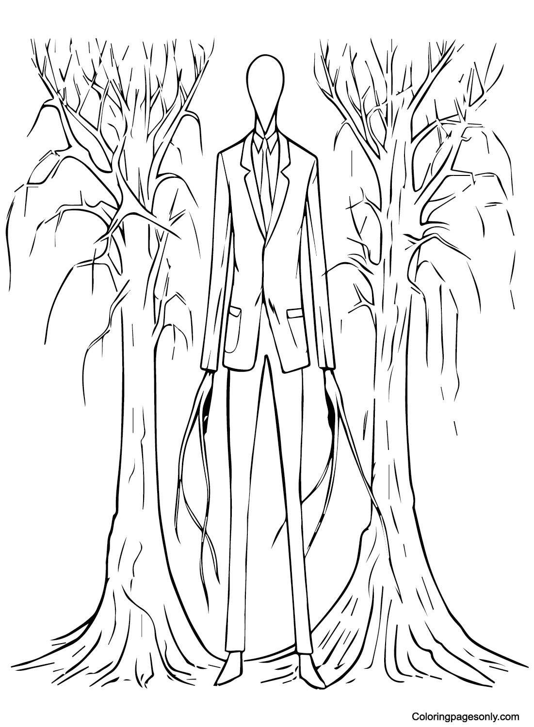 Slender man coloring pages printable for free download