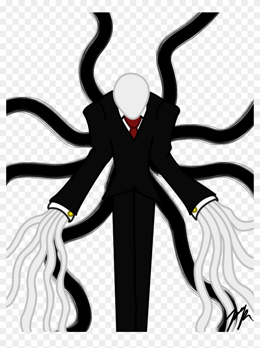 Slender man clipart coloring page pencil and in color