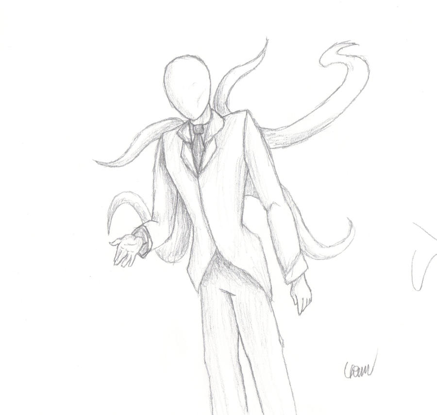 Slender man sketch by foxfacetious on