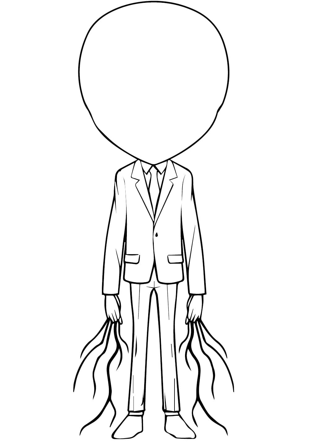 Little slender man coloring page