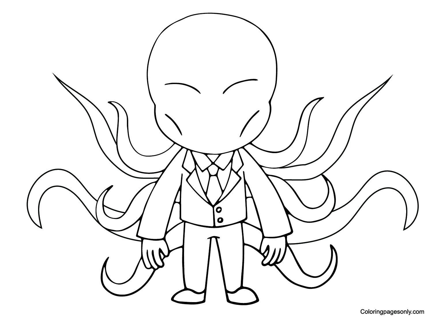 Free slender man coloring page