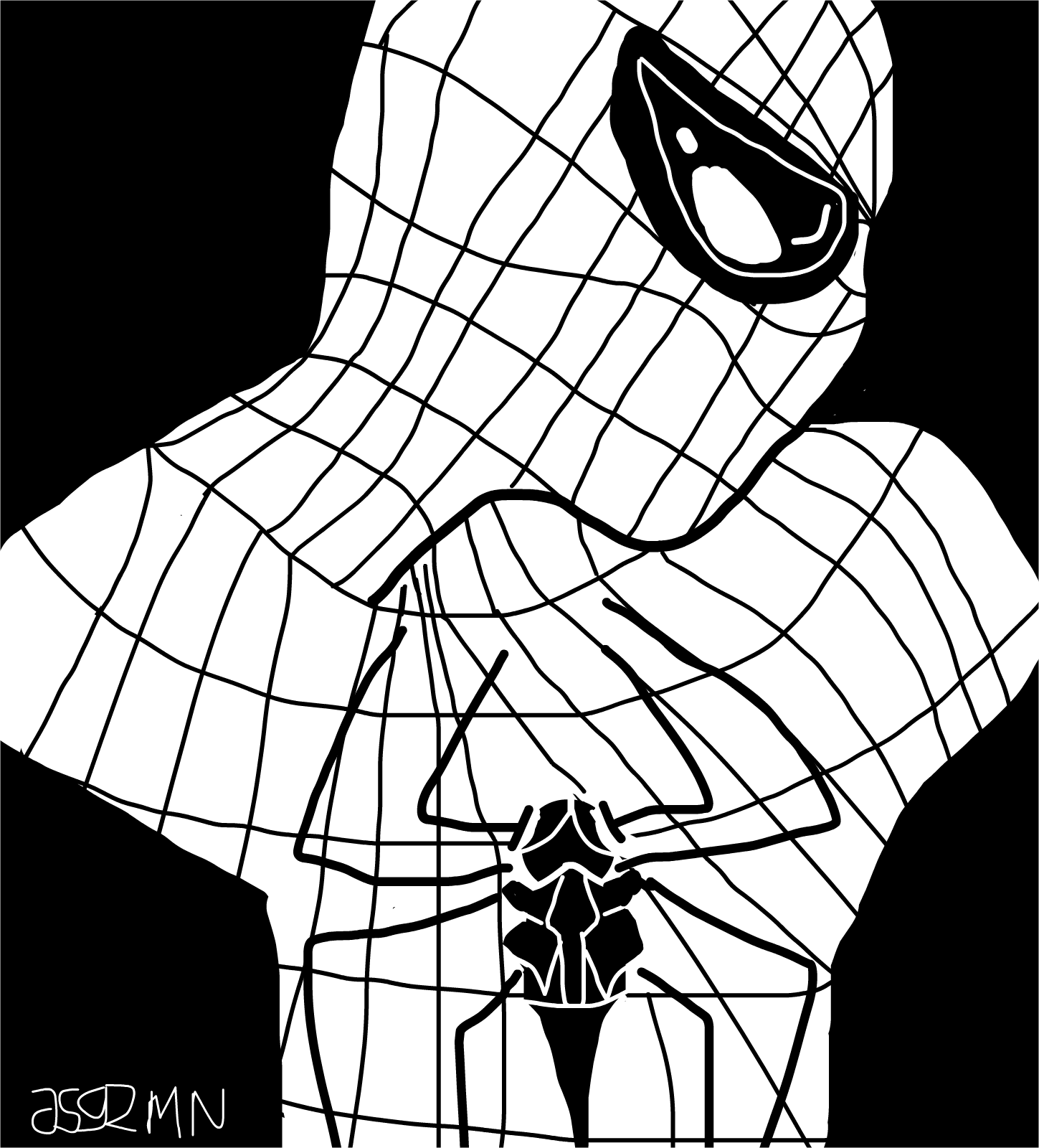 Slenderman using spiderman costume drawings