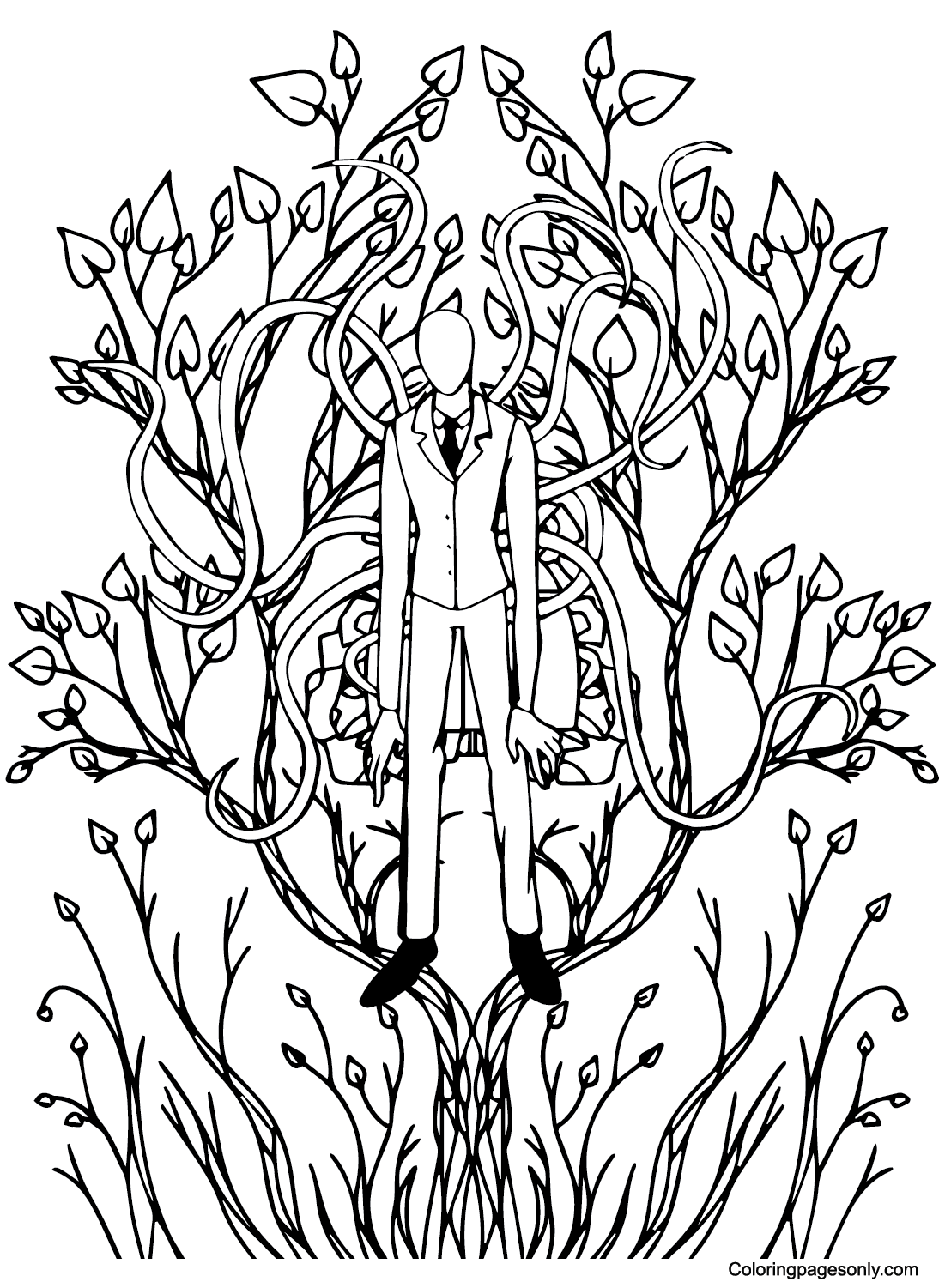 Slender man coloring pages printable for free download