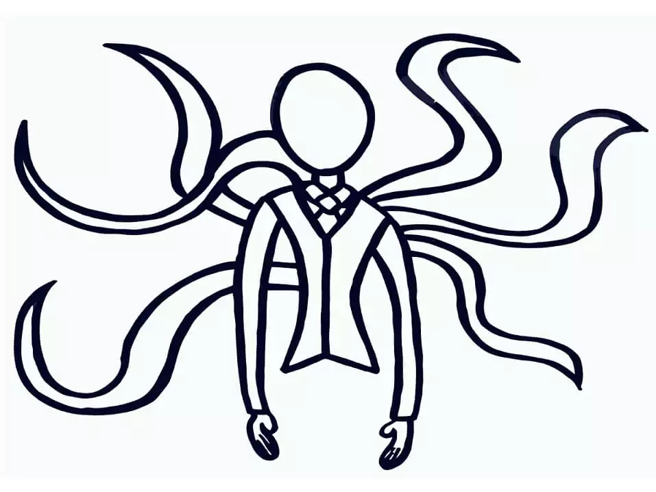 Slender man coloring page