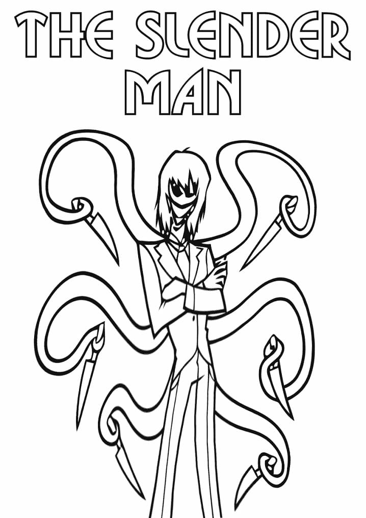 The slender man coloring page