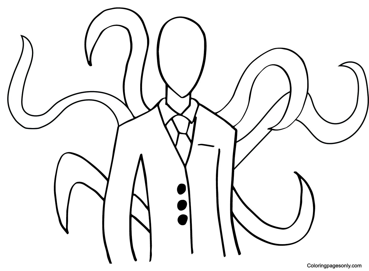 Slender man coloring pages printable for free download