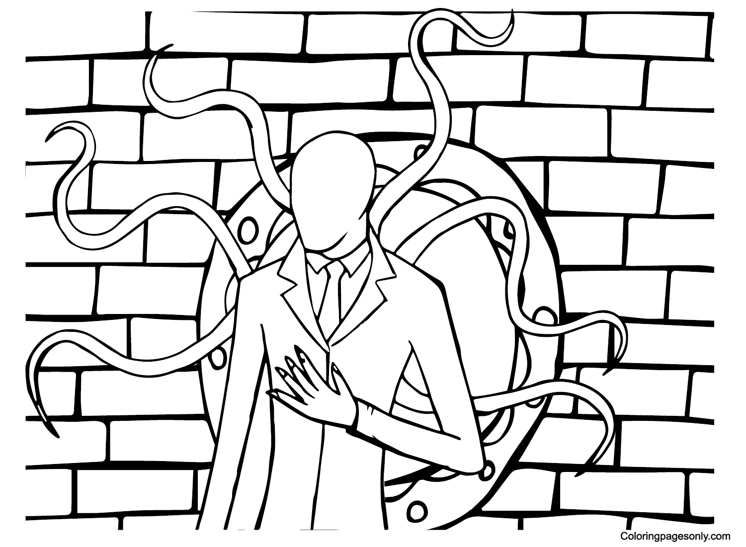 Slender man coloring pages