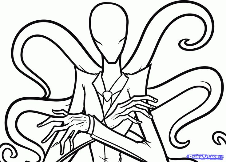 How to draw slenderman slender man step by step characters pop culture free online drawing tutorialâ coloring pages halloween coloring pages online drawing