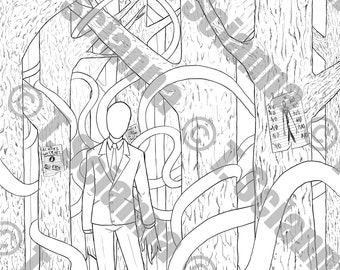 Slenderman coloring page