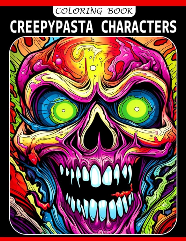 Creepypasta characters coloring book spooky coloring pages for lovers who are fans of horror and creepypasta featuring cool designs of sirenhead slenderman and more perfect halloween present ellis anjali books