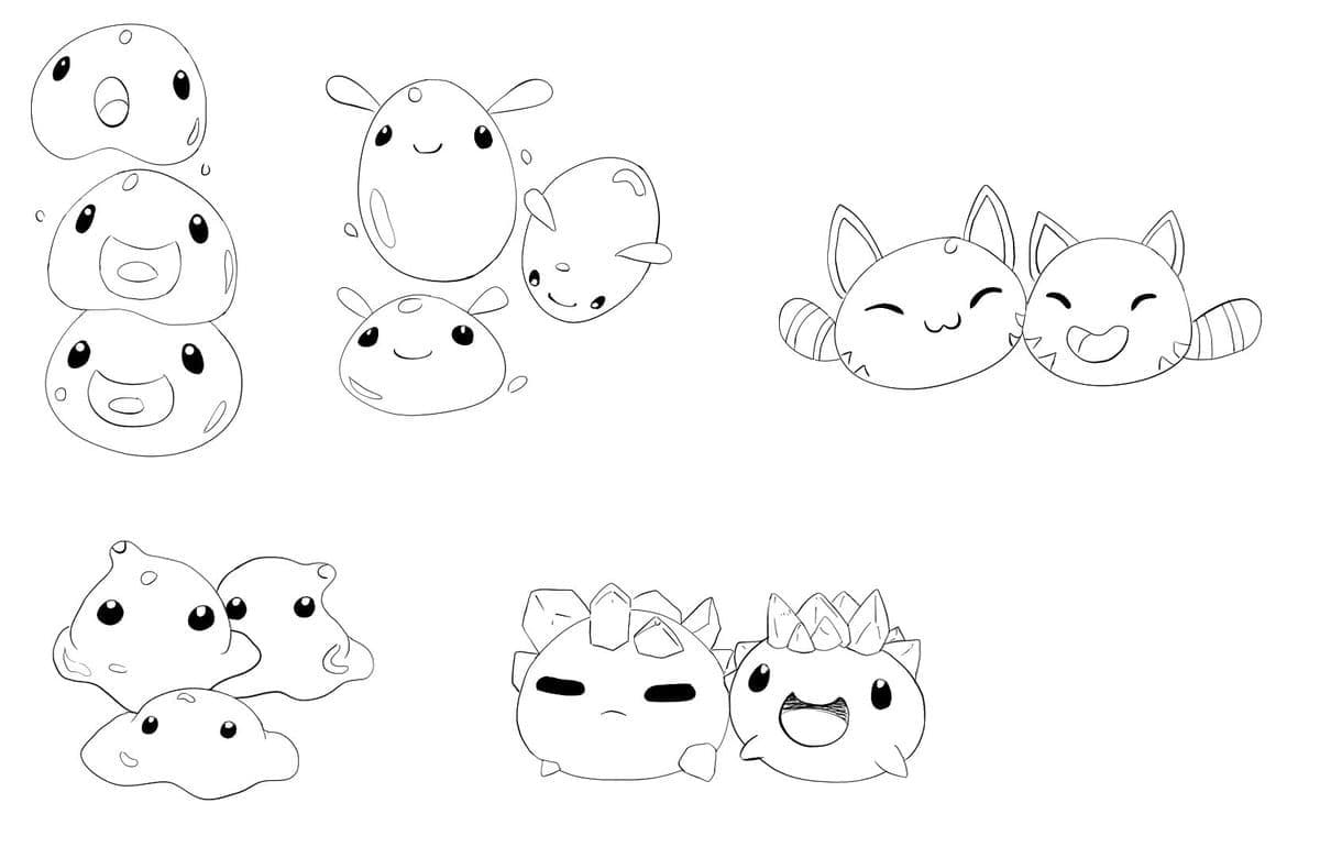 Kawaii slime rancher coloring page