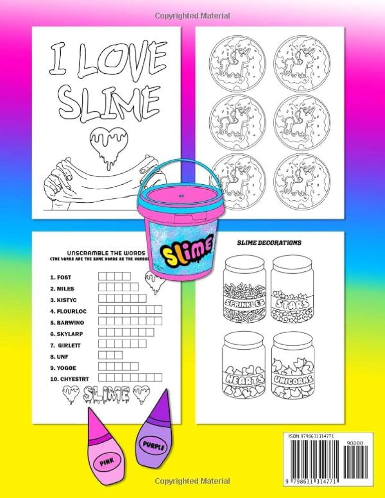 Slime coloring book make it glittery sparkly rainbow or polka dot kates dani kates dani books