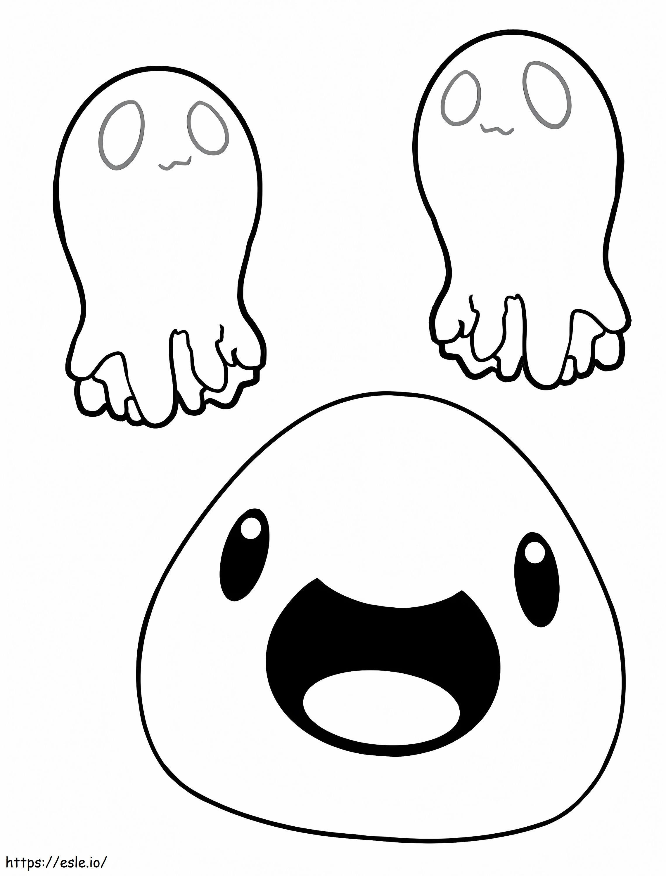 Cute slime coloring page