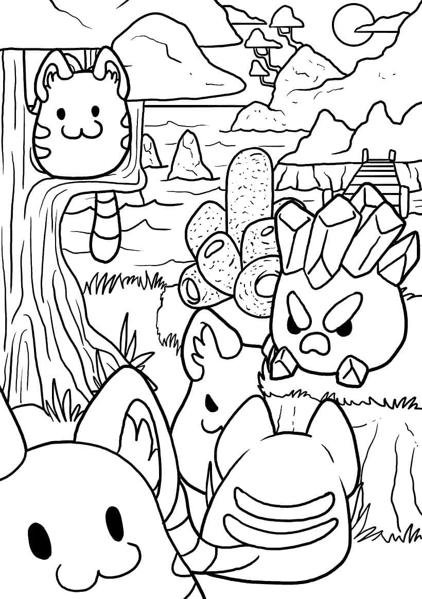 Slime farm coloring page