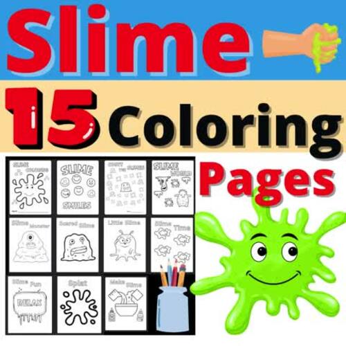 Slime coloring pages activity sel resource no prep by incredibledesigns