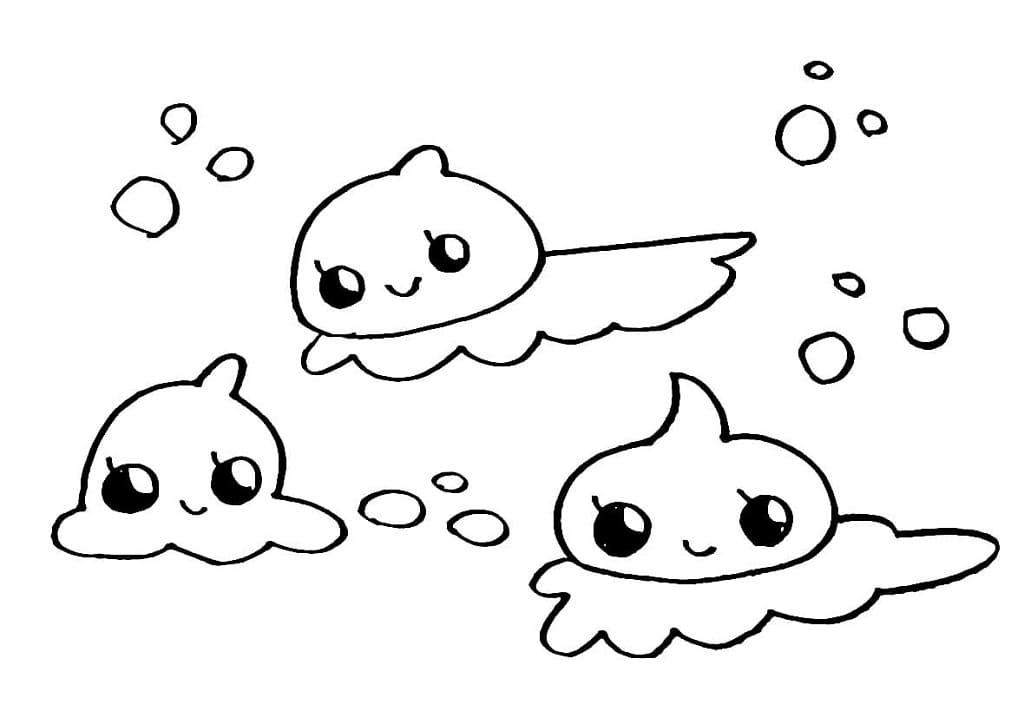 Very cute slime coloring page