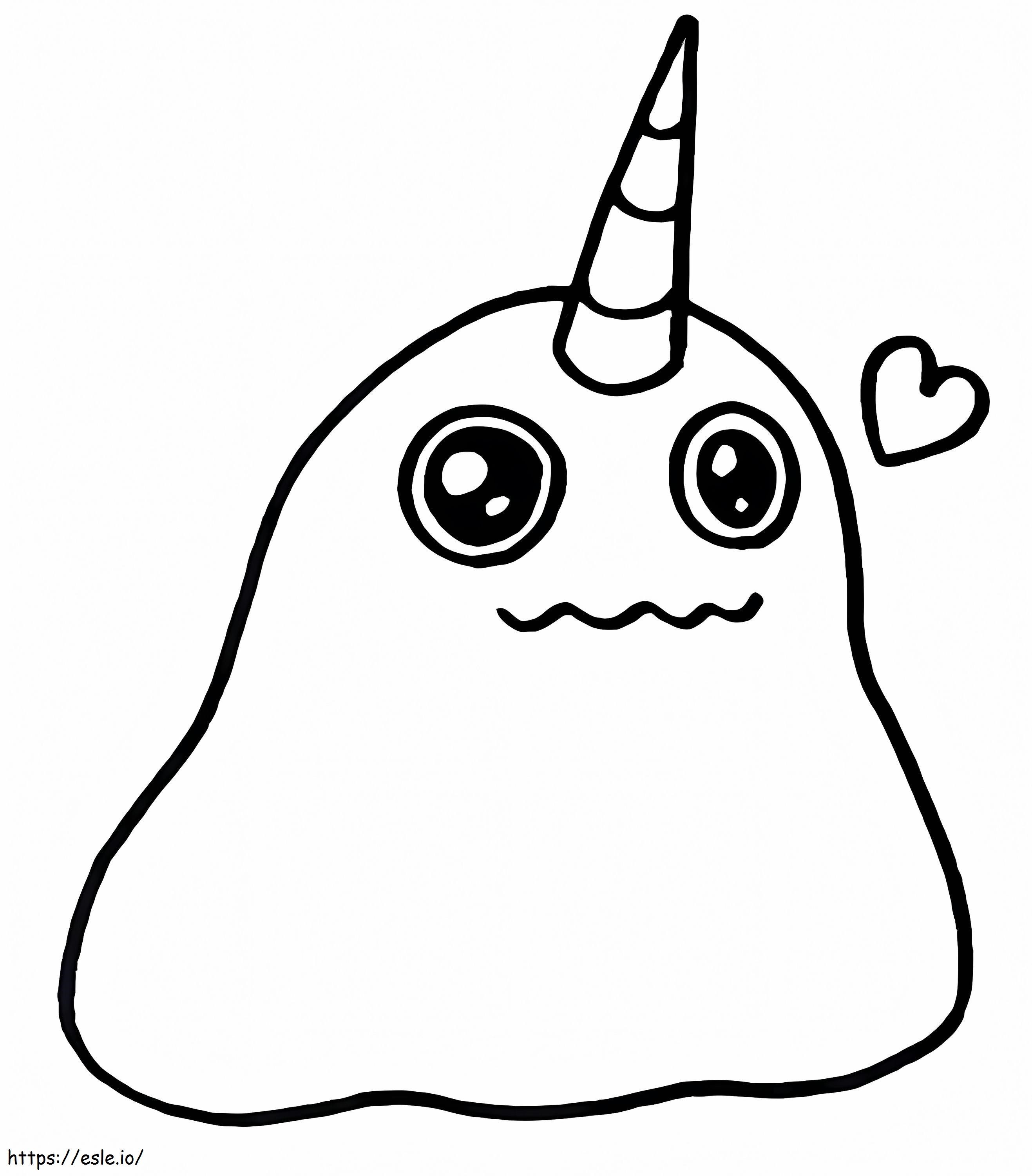 Slime monster unicorn coloring page