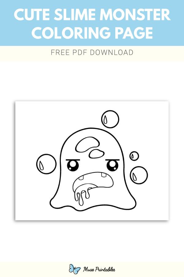 Free cute slime monster coloring page coloring pages monster coloring pages color