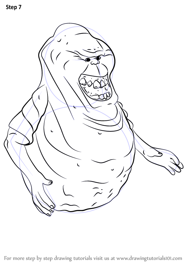 How to draw slimer from ghostbusters ghostbusters step by step