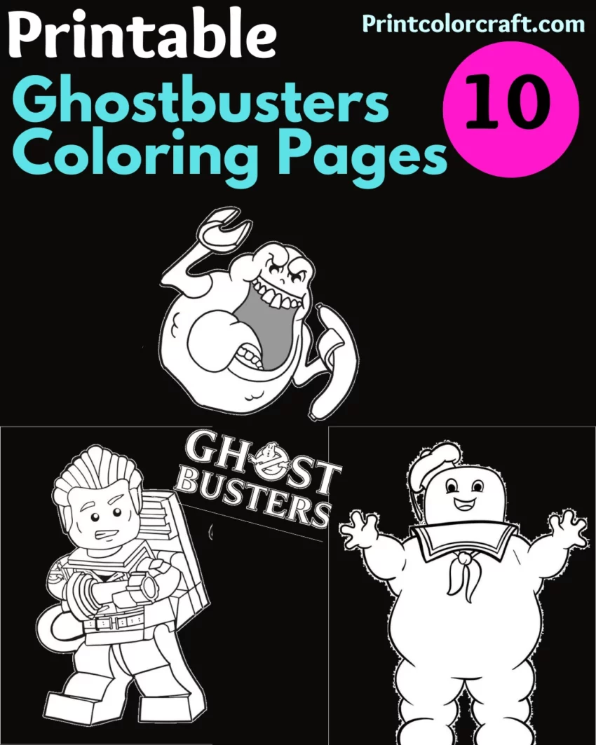 Easy to color ghostbusters coloring pages for kids