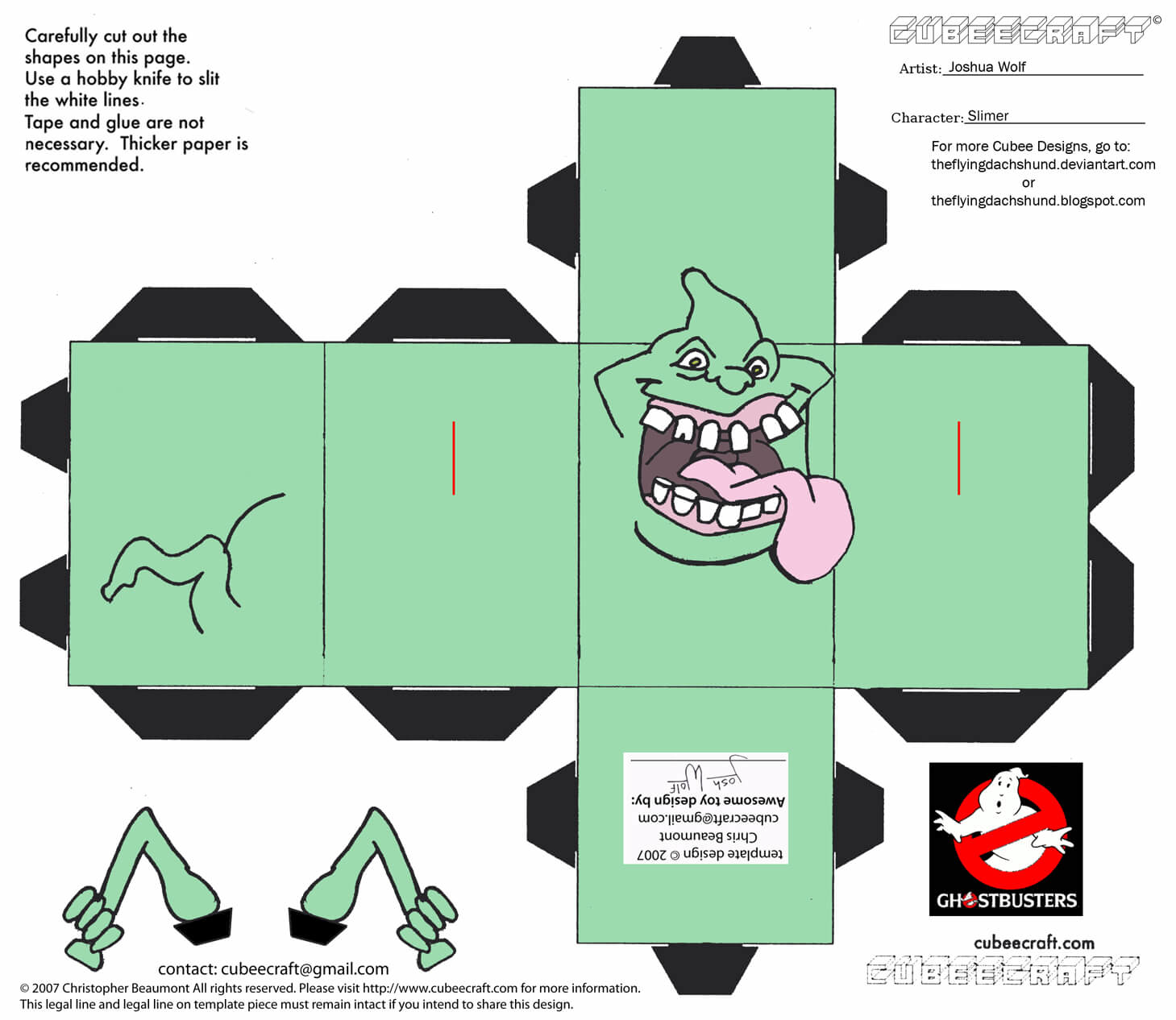 Slimer papercraft toy free printable papercraft templates