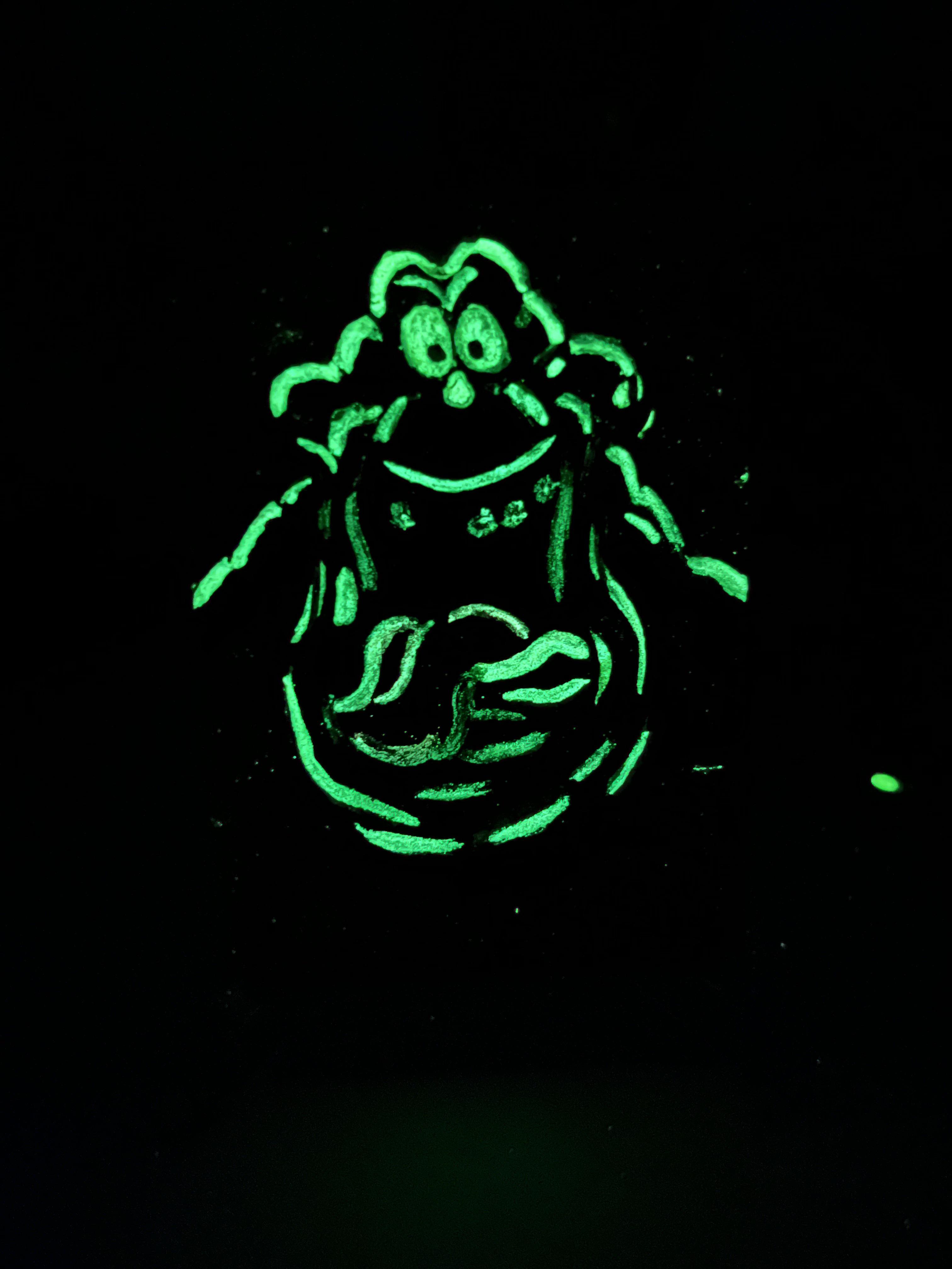 Experimenting with glow in the dark paint on sketch cards rghostbusters