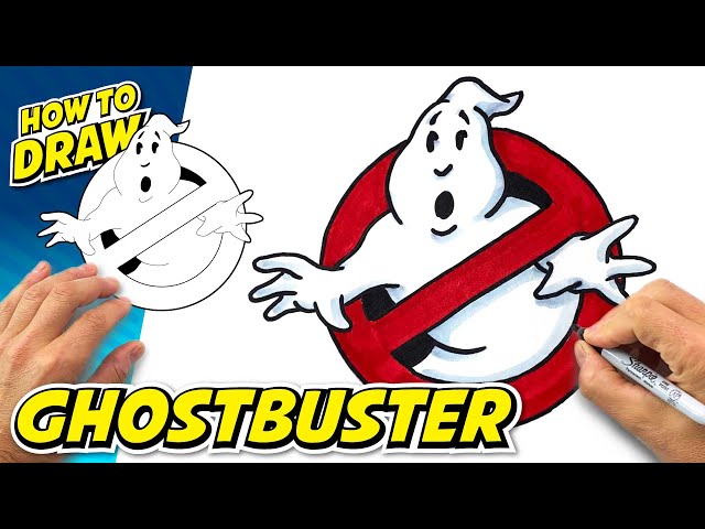 How to draw ghostbuster logo easy steps beginner