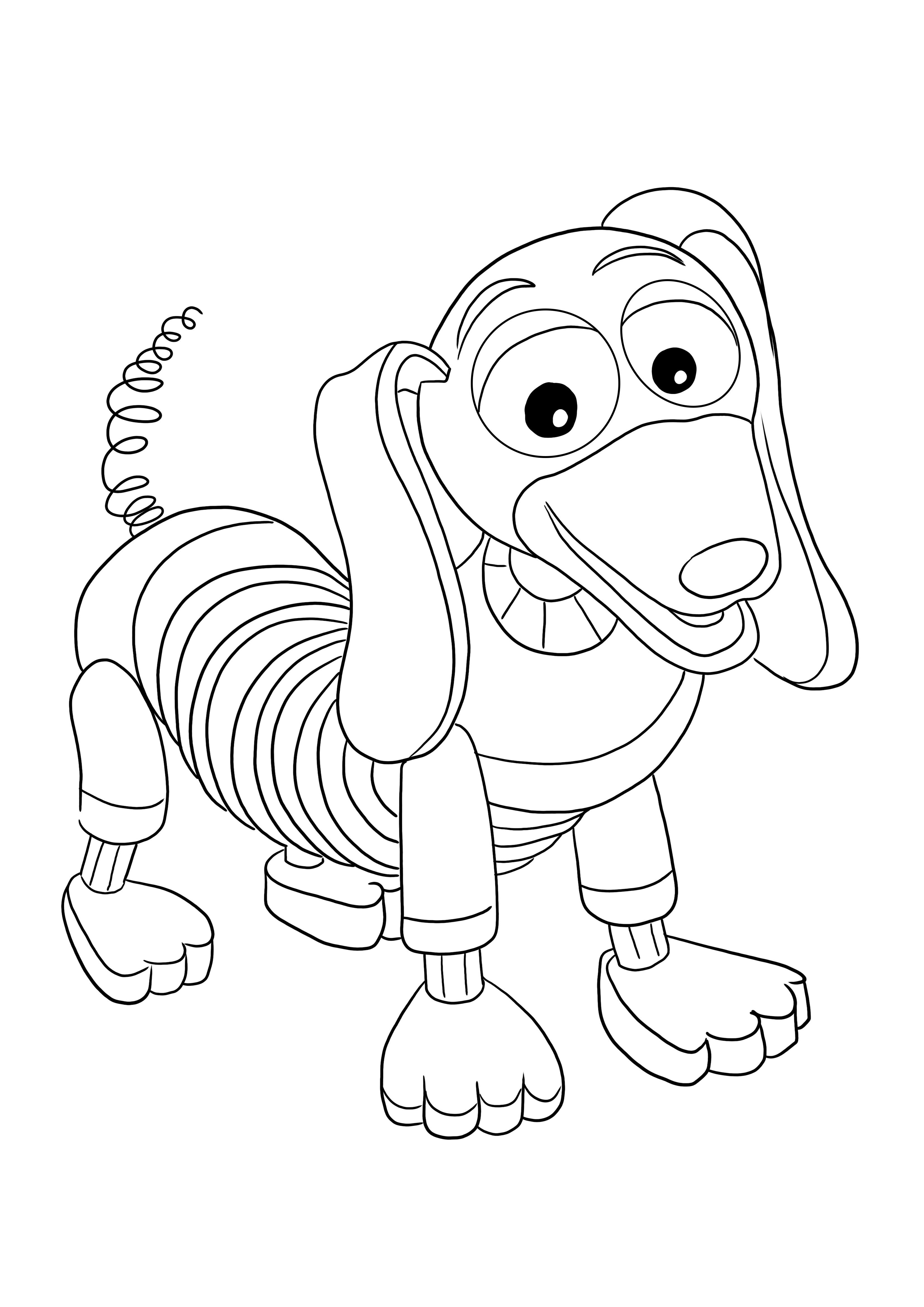 Slinky dog for free printing and coloring sheet for kids of all ages