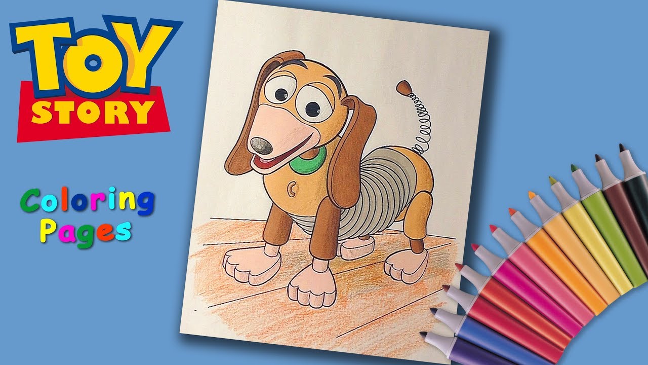 How to coloring slinky dog toy story coloring pages forkids