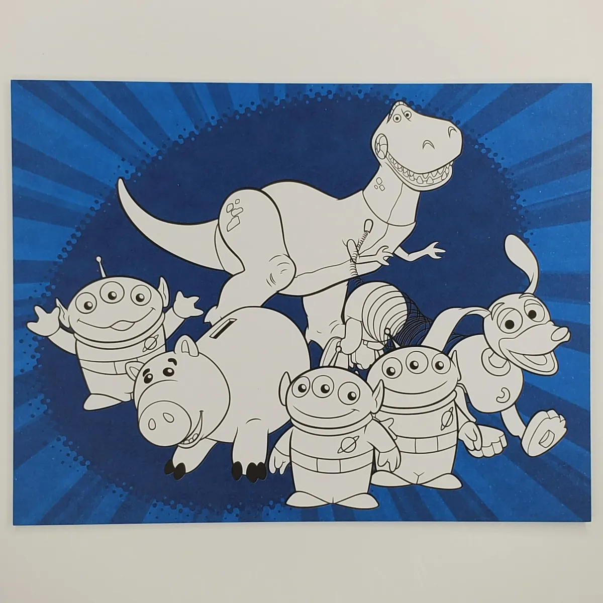 Toy story coloring book postcard slinky dog aliens rex disney pixar x