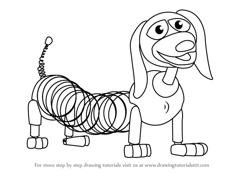 How to draw slinky dog from toy story toy story step by step