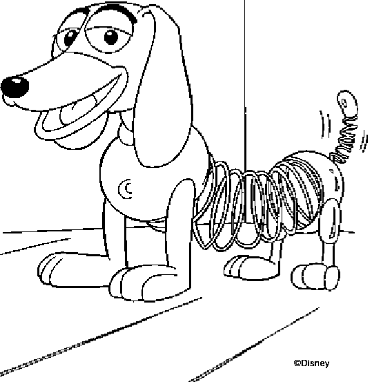 Coloring slinky dog picture