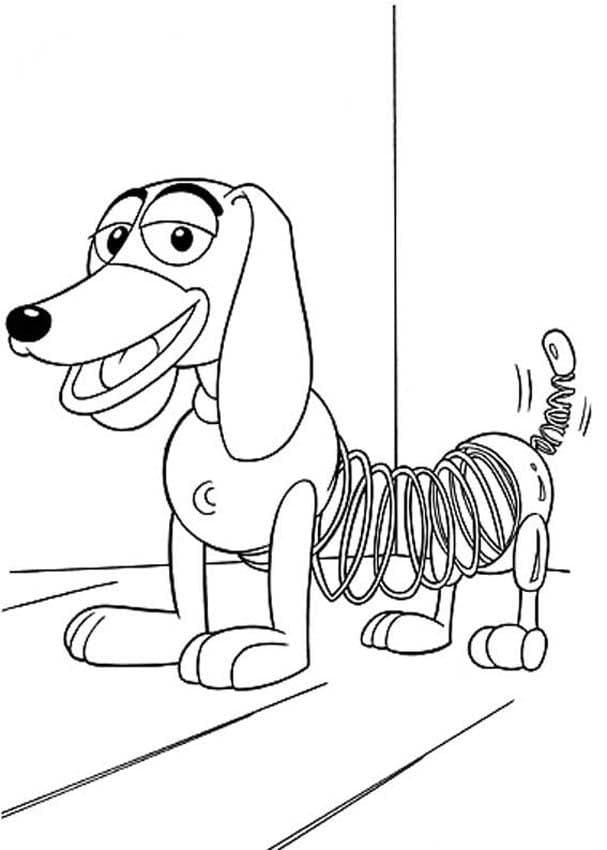 Slinky dog from toy story coloring page