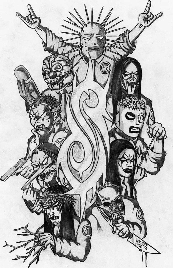 Slipknot metal drawing slipknot tattoo sketches