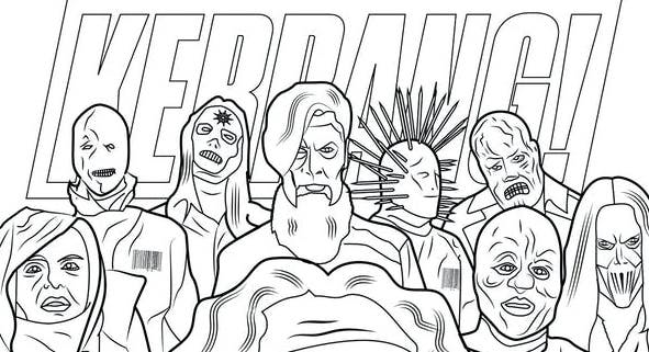 Color in your favorite hard rockers with these kerrang cover coloring books