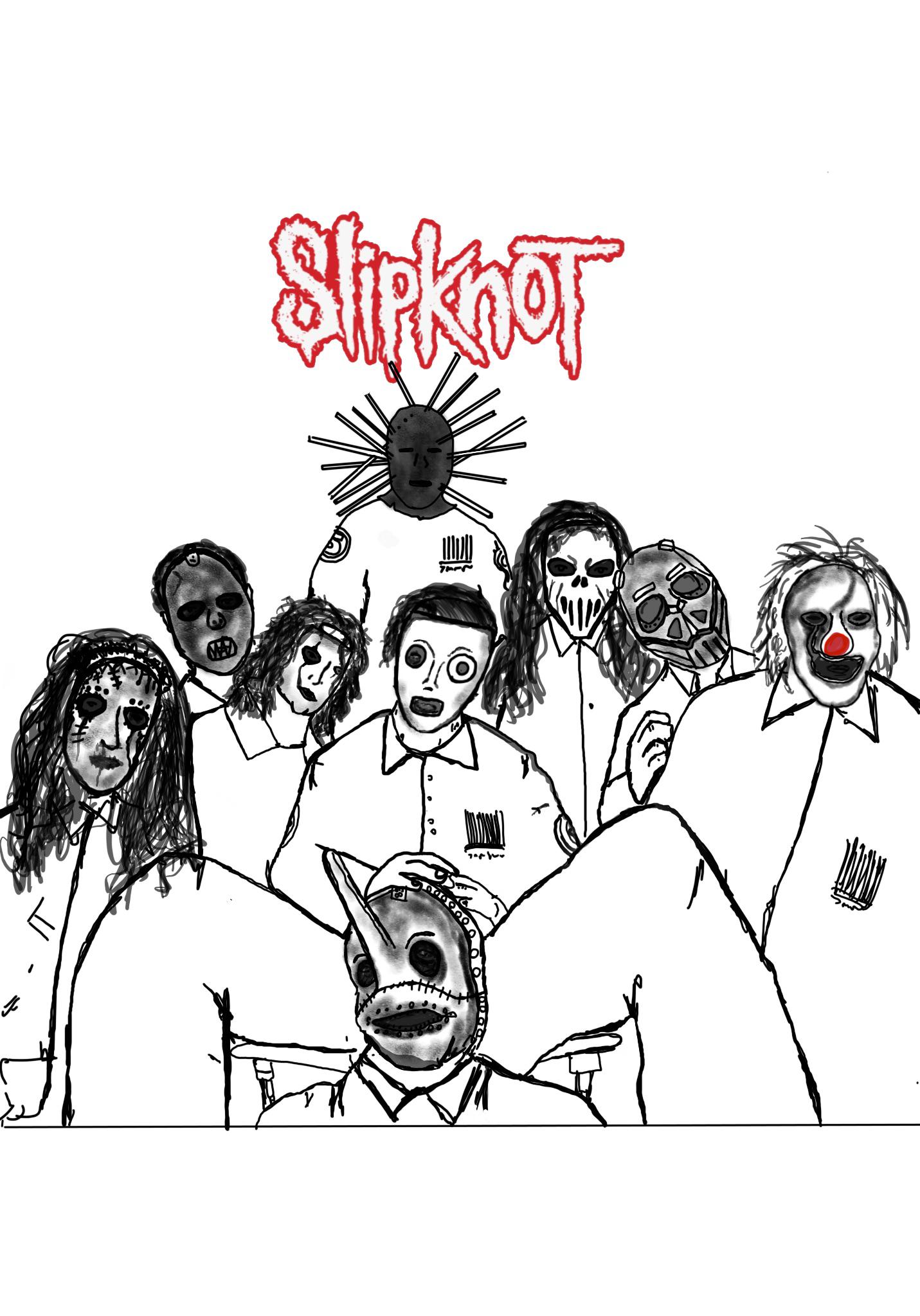 Well i just made a slipknot selftitle album cover but its an a all hope is gone era mask i know its bad sorry pls forgive me rslipknot