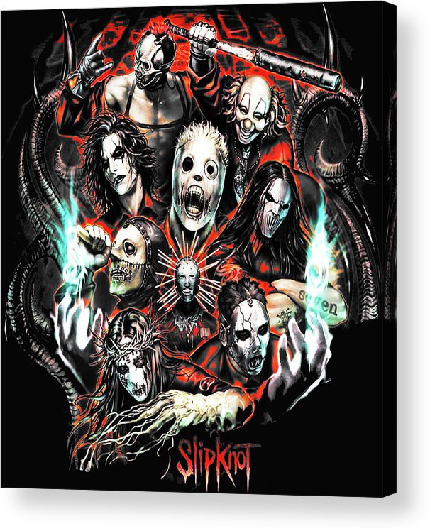 Slipknot band rock acrylic print by rock ziemens