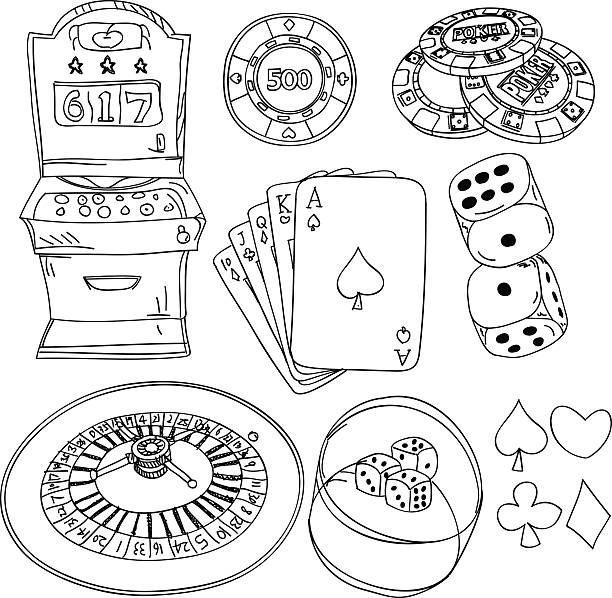 Slot machine drawings stock illustrations royalty